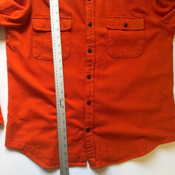 Lucky Brand Men's Top Solid Utility Cloud Soft Long Sleeve Flannel Orange Sz L - Picture 12 of 12